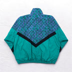 Vintage 90s IPFU Track Jacket, training jacket, track jacket, M, green, all-over print, nylon