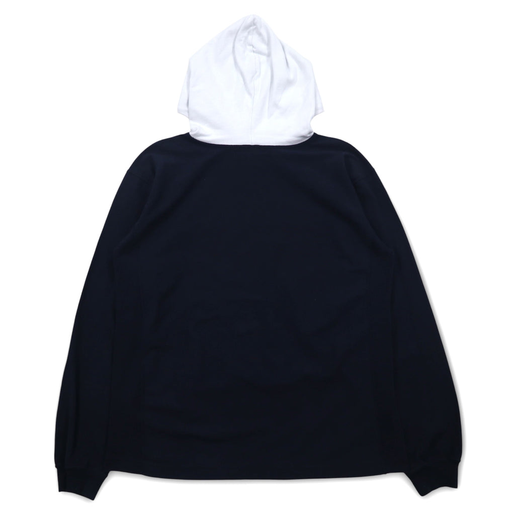 Champion Reverse Weave Long Sleeve Hooded Parka Shirt Long TM Navy C3-P408