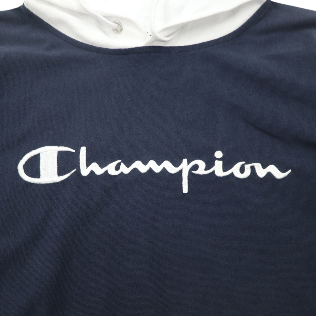 Champion Reverse Weave Long Sleeve Hooded Parka Shirt Long TM Navy C3-P408