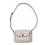 日本然リトテ-古着オンライン-COACH シグネチャー カメラバッグ ショルダーバッグ ホワイト PVC レザー B2032-640-COACH Signature Camera Bag Shoulder Bag White PVC Leather B2032-640
