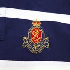 Polo by Ralph Lauren 90年代 ボーダー ポロシャツ XL ネイビー コットン 鹿の子 エンブレムロゴ刺繍