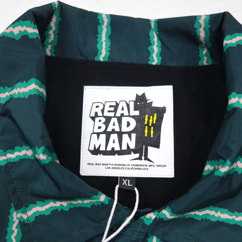 REAL BAD MAN Coach Jacket, XL, Striped, RBM RECORDS, Unused, UNION TOKYO