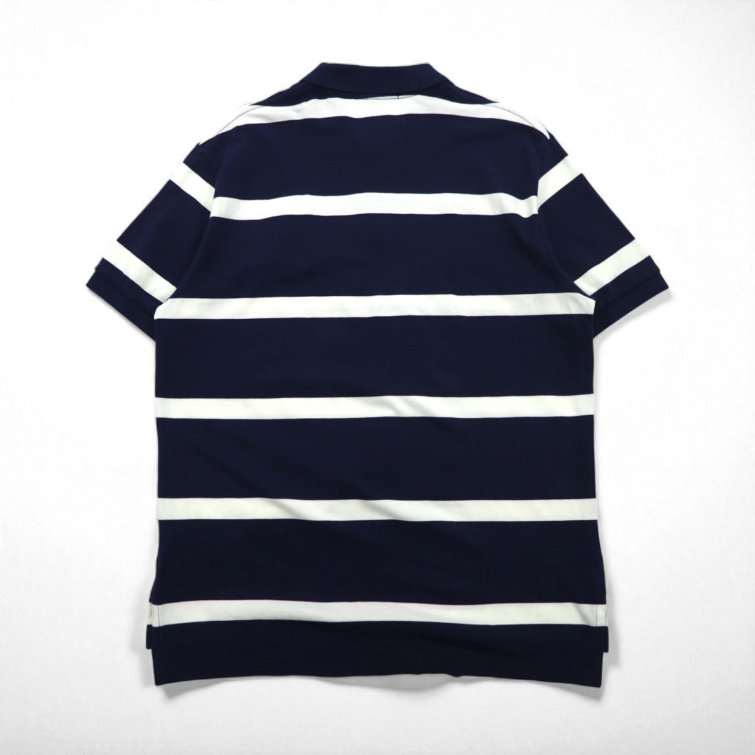 Polo by Ralph Lauren 90年代 ボーダー ポロシャツ XL ネイビー コットン 鹿の子 エンブレムロゴ刺繍