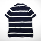 Polo by Ralph Lauren 90年代 ボーダー ポロシャツ XL ネイビー コットン 鹿の子 エンブレムロゴ刺繍