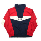 CONVERSE Half-Zip High-Neck Nylon Jacket, Medium, Navy, Tricolor