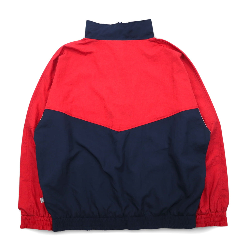 CONVERSE Half-Zip High-Neck Nylon Jacket, Medium, Navy, Tricolor