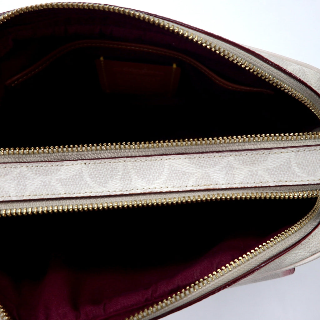 COACH Signature Camera Bag Shoulder Bag White PVC Leather B2032-640
