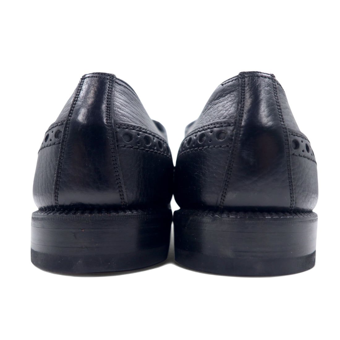 The Saxon by FLORSHEIM 60s Wingtip Dress Shoes 27.5cm Black Leather Grained Leather Deadstock Unused