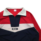 CONVERSE Half-Zip High-Neck Nylon Jacket, Medium, Navy, Tricolor