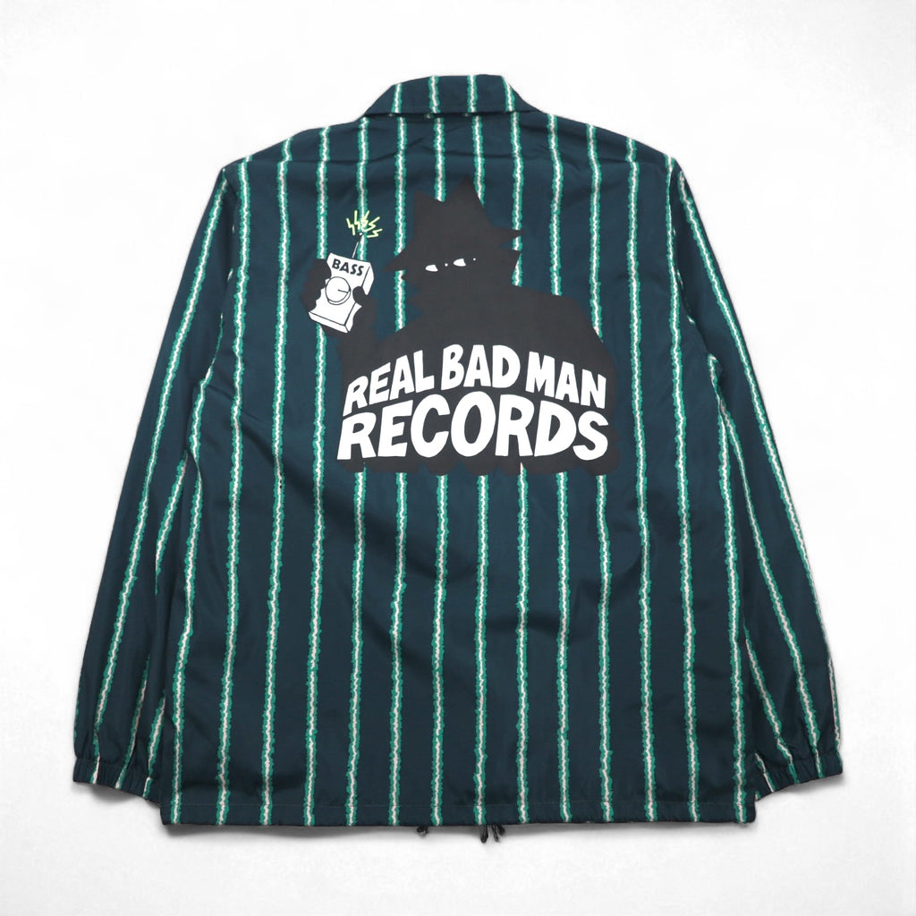 REAL BAD MAN Coach Jacket, XL, Striped, RBM RECORDS, Unused, UNION TOKYO