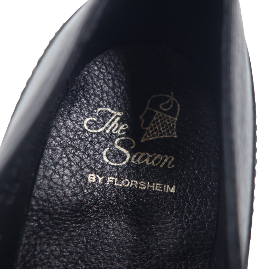 The Saxon by FLORSHEIM 60s Wingtip Dress Shoes 27.5cm Black Leather Grained Leather Deadstock Unused