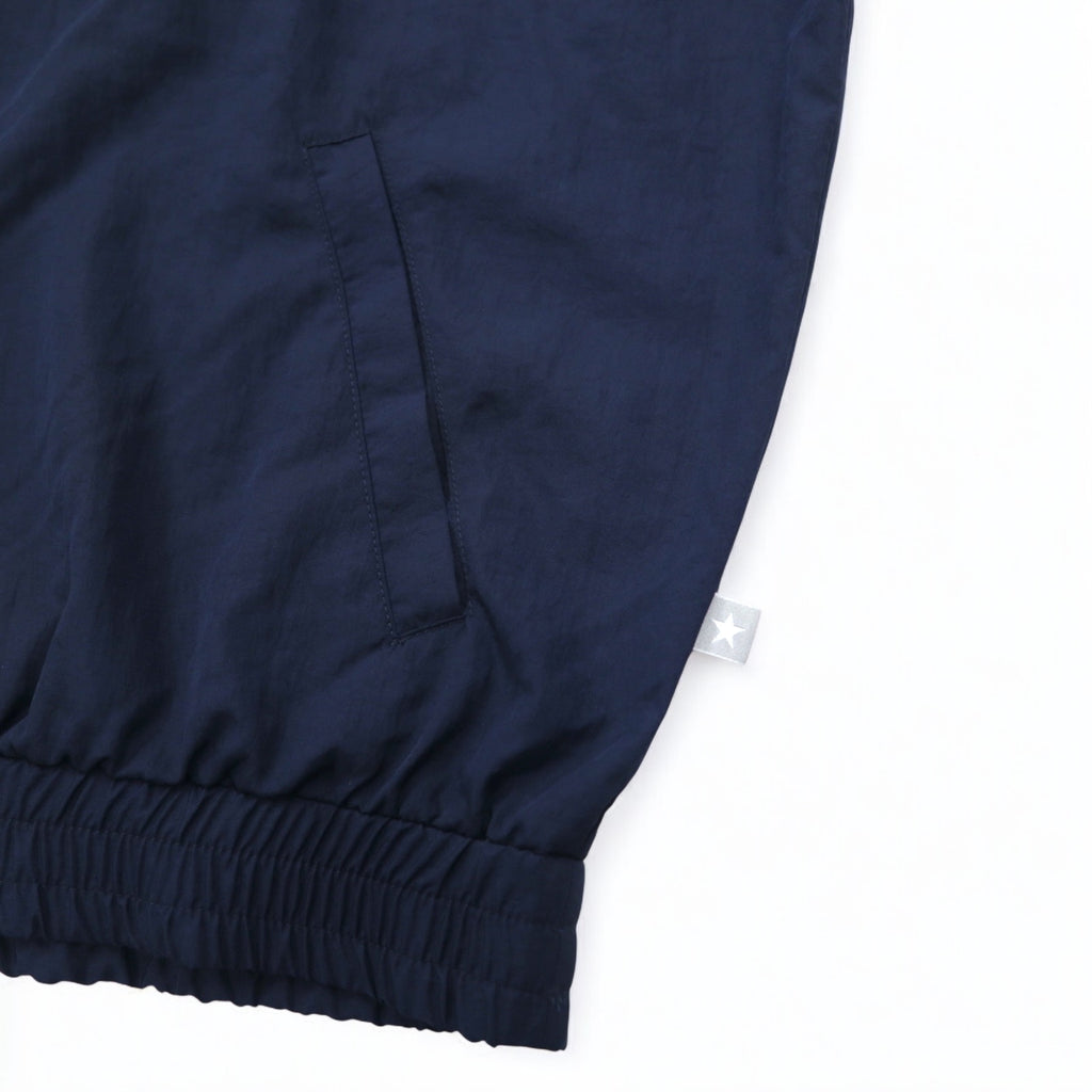 CONVERSE Half-Zip High-Neck Nylon Jacket, Medium, Navy, Tricolor
