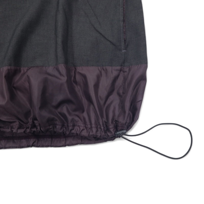 RYU Poncho Shirt Drawstring T-Shirt FREE Grey Polyester Rayon Different Material Switching Made in Japan