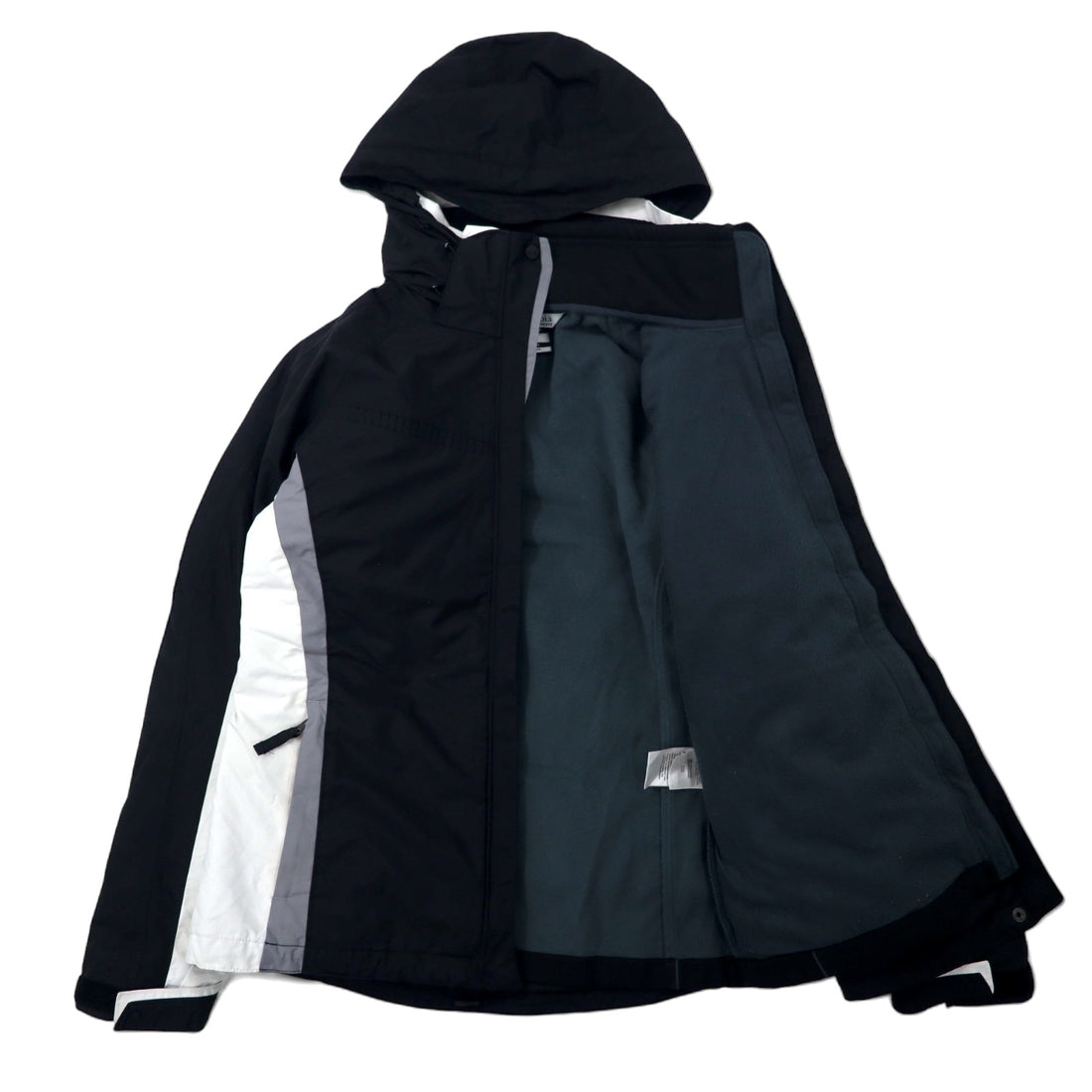 Columbia 3WAY Mountain Parka Softshell Jacket M Black Nylon OMNI-TECH Waterproof Fleece Liner Detachable Hood INTERCHANGE