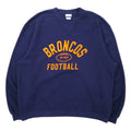 日本然リトテ-古着オンライン-Reebok 00年代 NFL プリント スウェット XL ネイビー コットン 裏起毛 前V BRONCOS FOOTBALL ビッグサイズ-Reebok 00's NFL Print Sweatshirt XL Navy Cotton Brushed Lining Front V BRONCOS FOOTBALL Big Size