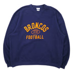 日本然リトテ-古着オンライン-Reebok 00年代 NFL プリント スウェット XL ネイビー コットン 裏起毛 前V BRONCOS FOOTBALL ビッグサイズ-Reebok 00's NFL Print Sweatshirt XL Navy Cotton Brushed Lining Front V BRONCOS FOOTBALL Big Size