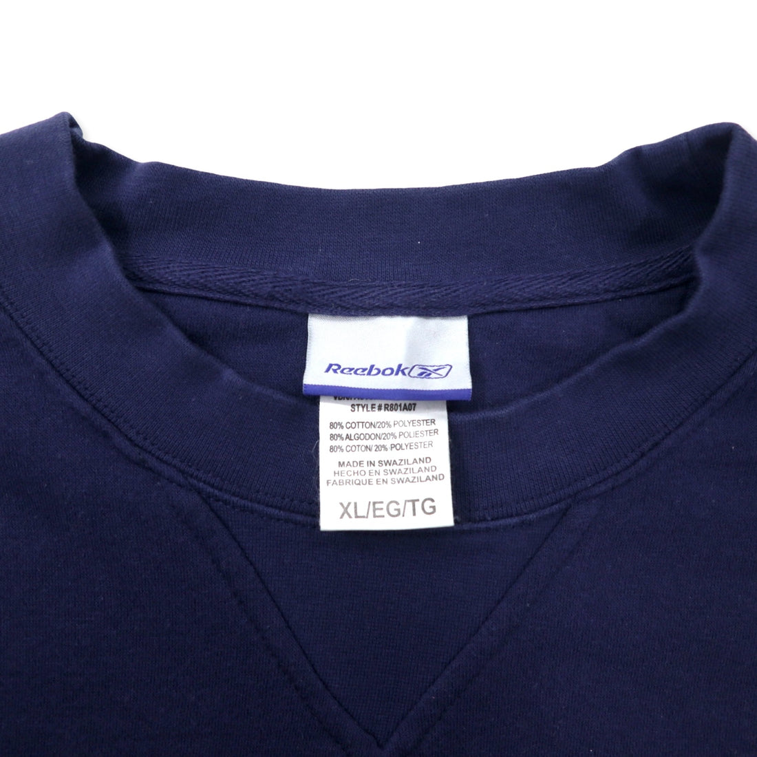 Reebok 00s NFL Print Sweatshirt XL Navy Cotton Fleece Lined Front V BRONCOS FOOTBALL Big Size