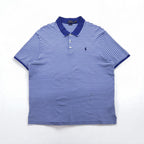 POLO RALPH LAUREN クラシックフィット ボーダー ポロシャツ XL ブルー コットン スモールポニー刺繍