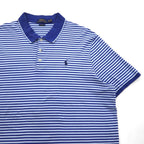 POLO RALPH LAUREN クラシックフィット ボーダー ポロシャツ XL ブルー コットン スモールポニー刺繍