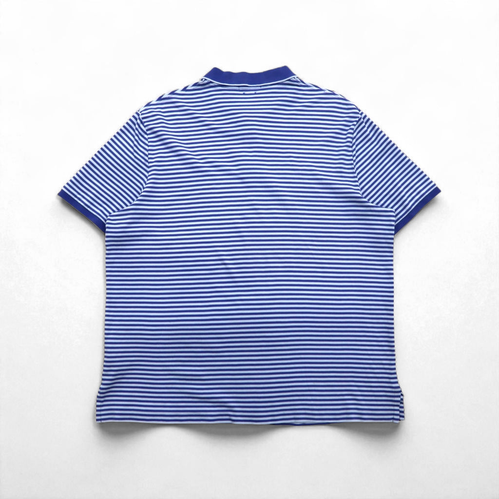 POLO RALPH LAUREN クラシックフィット ボーダー ポロシャツ XL ブルー コットン スモールポニー刺繍