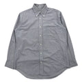 LANVIN CLASSIQUE 90s Button-down Shirt, S, Grey, Cotton, Windowpane Check