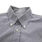 LANVIN CLASSIQUE 90s Button-down Shirt, S, Grey, Cotton, Windowpane Check