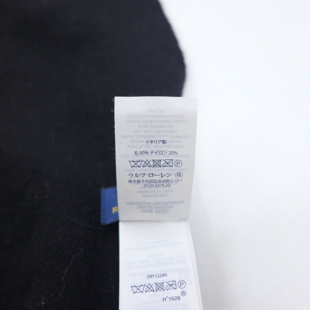 POLO RALPH LAUREN イタリア製 マフラー ブラック グレー スモールポニー 刺繍