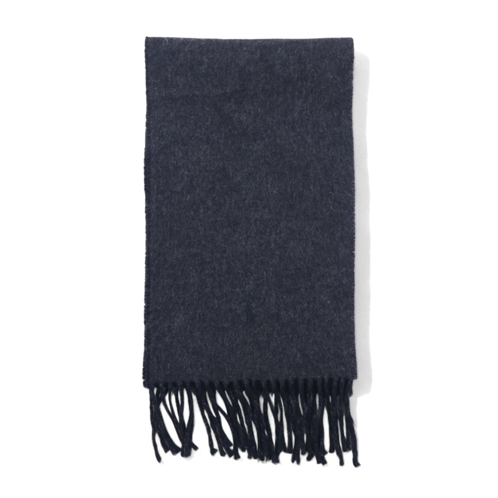 日本然リトテ-古着オンライン-POLO RALPH LAUREN イタリア製 マフラー ブラック グレー スモールポニー 刺繍-POLO RALPH LAUREN Italy Made Scarf Black Gray Small Pony Embroidery