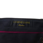 Italy Vintage CORNELIANI Trousers, Made in Italy, Double-Tuck Wide Leg Trousers, XL, Brown Wool
