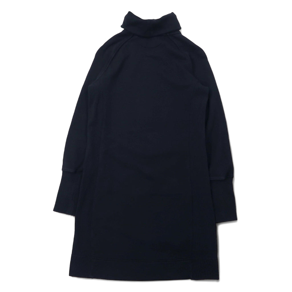 MERRELL Turtleneck Sweat Dress S Black Cotton French Terry Dress Cowl Neck Long Sleeve Pockets JWF25772