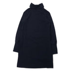 MERRELL Turtleneck Sweat Dress S Black Cotton French Terry Dress Cowl Neck Long Sleeve Pockets JWF25772