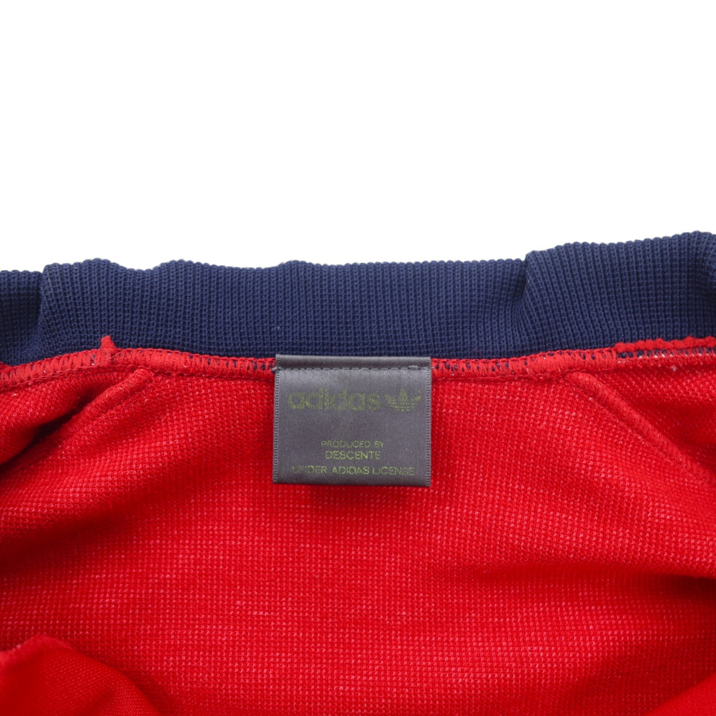 adidas Descente 80s Track Jacket Jersey XL Red Polyester Trefoil Logo Embroidered