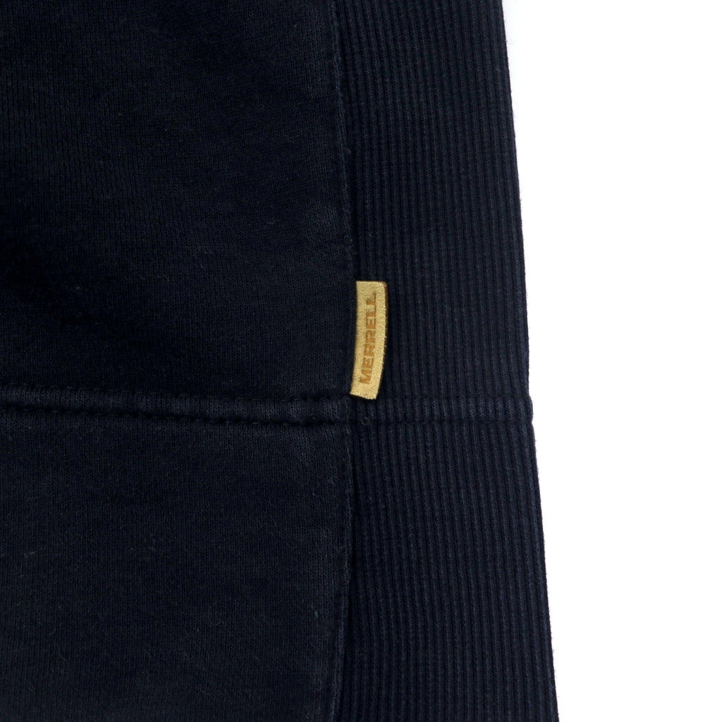 MERRELL Turtleneck Sweat Dress S Black Cotton French Terry Dress Cowl Neck Long Sleeve Pockets JWF25772