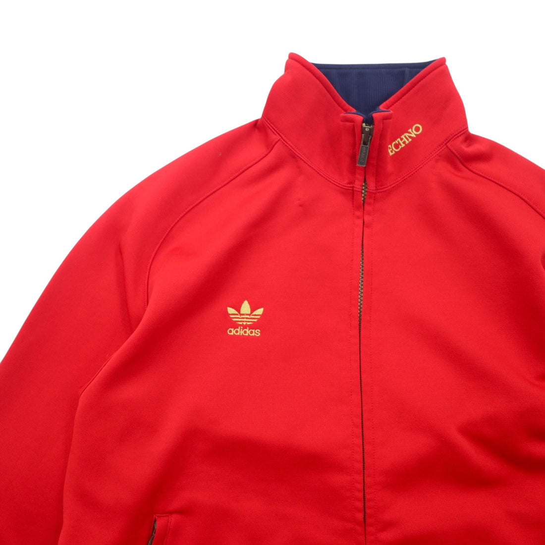 adidas Descente 80s Track Jacket Jersey XL Red Polyester Trefoil Logo Embroidered