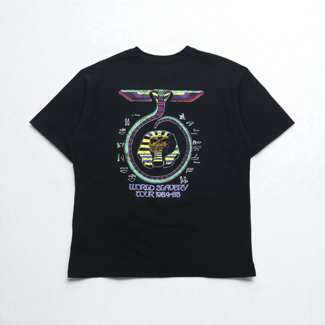 IRON MAIDEN WORLD SLAVERN TOUR 1984-85 Tour Rock Band T-Shirt M Black Double-sided Print PULL&amp;BEAR Made in Turkey