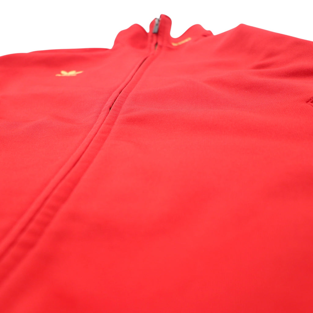 adidas Descente 80s Track Jacket Jersey XL Red Polyester Trefoil Logo Embroidered
