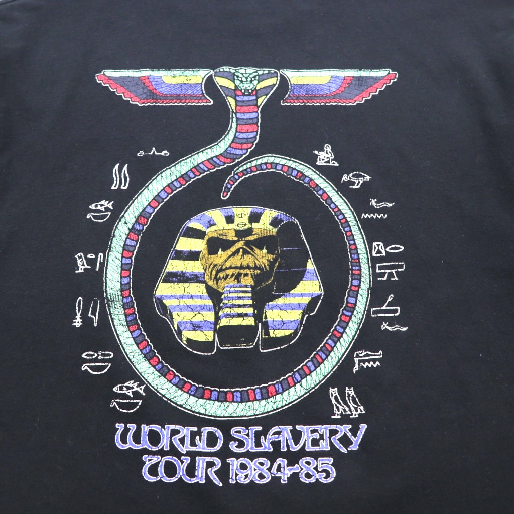 IRON MAIDEN WORLD SLAVERN TOUR 1984-85 Tour Rock Band T-Shirt M Black Double-sided Print PULL&amp;BEAR Made in Turkey