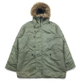 日本然リトテ-古着オンライン-ALPHA INDUSTRIES INC N-3B フライトジャケット M カーキ ポリエステル ドローコード ファー着脱可能 MIL-J-6279-ALPHA INDUSTRIES INC N- 3B Flight Jacket M Khaki Polyester Drawcord Fur Detachable MIL-J-6279
