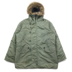 日本然リトテ-古着オンライン-ALPHA INDUSTRIES INC N-3B フライトジャケット M カーキ ポリエステル ドローコード ファー着脱可能 MIL-J-6279-ALPHA INDUSTRIES INC N- 3B Flight Jacket M Khaki Polyester Drawcord Fur Detachable MIL-J-6279