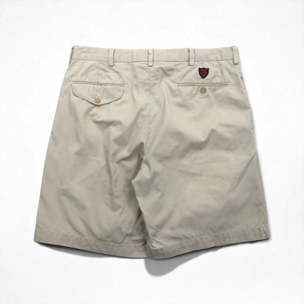 POLO GOLF RALPH LAUREN 90s Polo Chino 2-Pleated Chino Shorts Half Pants L Beige Cotton