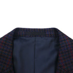 BURBERRY Silk Blend Tailored Jacket, Size M, Check, PRESTIGE COLLECTION, Made in Japan