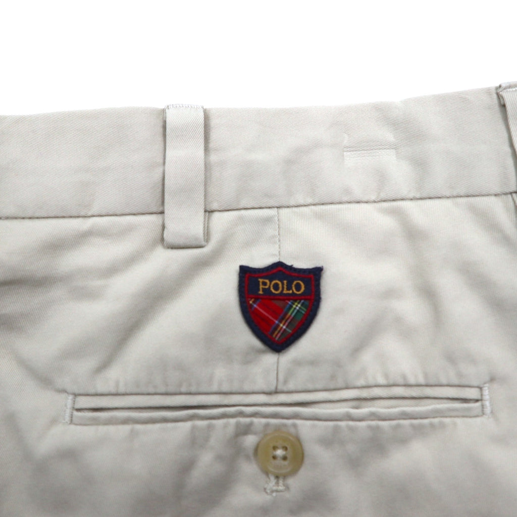 POLO GOLF RALPH LAUREN 90s Polo Chino 2-Pleated Chino Shorts Half Pants L Beige Cotton