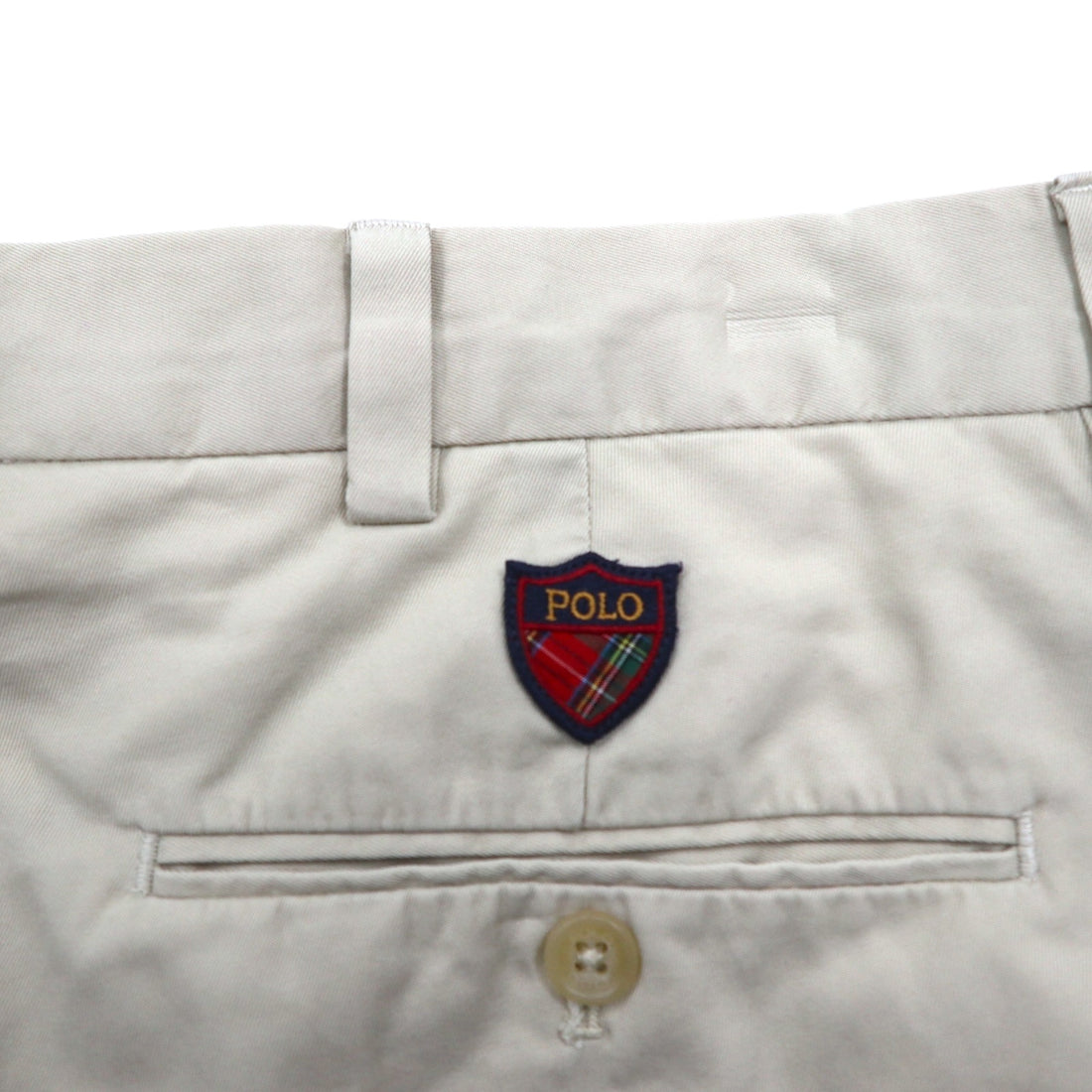 POLO GOLF RALPH LAUREN 90s Polo Chino 2-Pleated Chino Shorts Half Pants L Beige Cotton