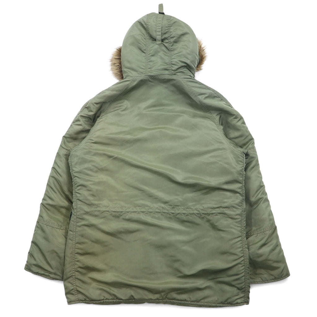 ALPHA INDUSTRIES INC N-3B Flight Jacket, M, Khaki, Polyester, Drawstring, Detachable Fur, MIL-J-6279