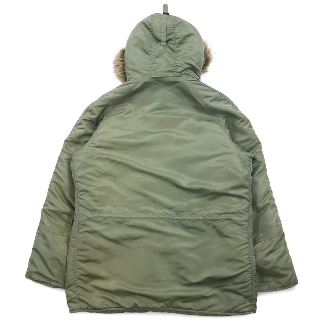 ALPHA INDUSTRIES INC N-3B Flight Jacket, M, Khaki, Polyester, Drawstring, Detachable Fur, MIL-J-6279