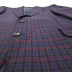 BURBERRY Silk Blend Tailored Jacket, Size M, Check, PRESTIGE COLLECTION, Made in Japan