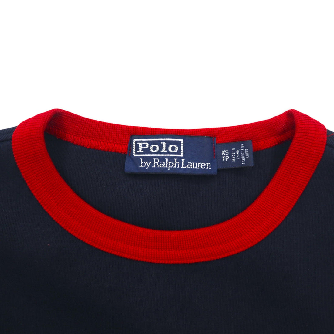 Polo by Ralph Lauren Crew Neck Sweatshirt, XS, Navy, Red, Cotton, Back Print