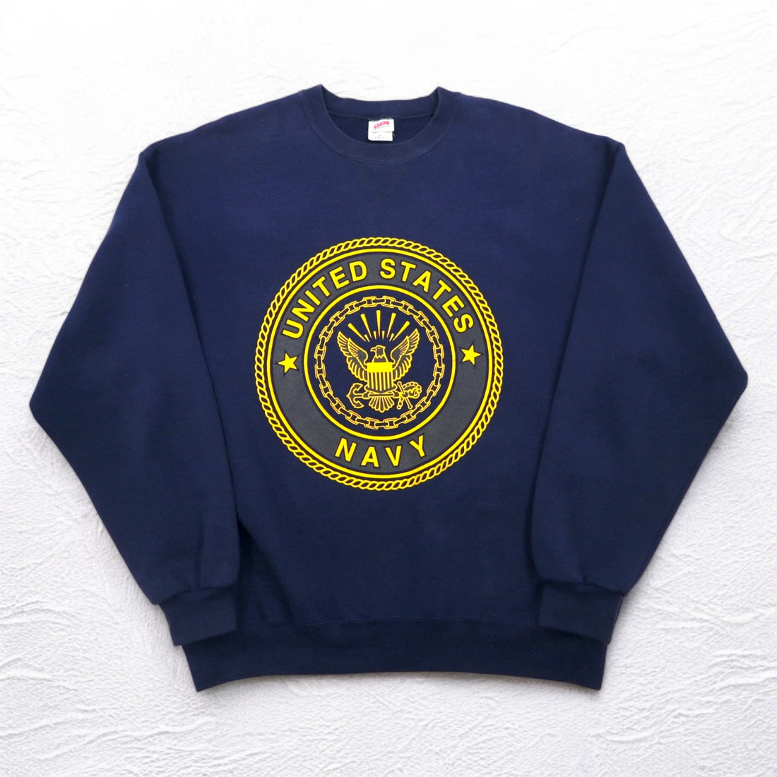 Vintage 90s USA Made US NAVY Sweatshirt SOFFE Sweatshirt XL Navy Double-sided Print Military