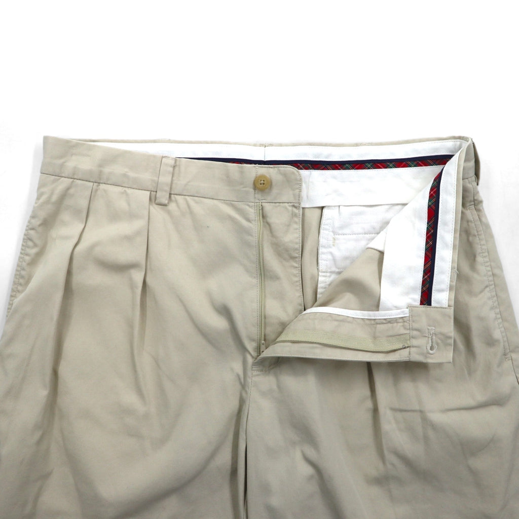 POLO GOLF RALPH LAUREN 90s Polo Chino 2-Pleated Chino Shorts Half Pants L Beige Cotton