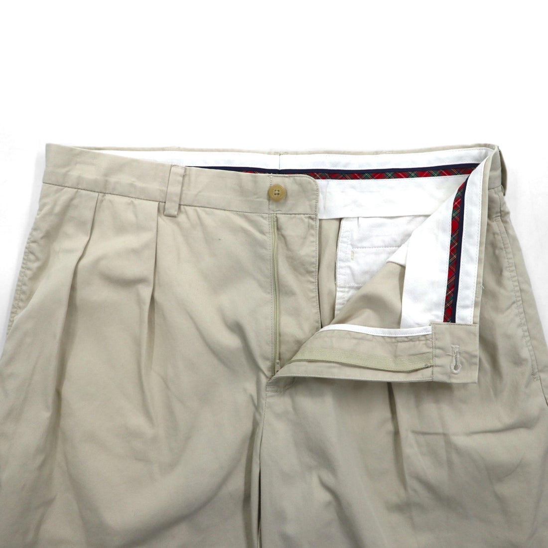 POLO GOLF RALPH LAUREN 90s Polo Chino 2-Pleated Chino Shorts Half Pants L Beige Cotton